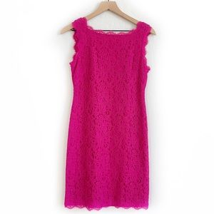 Adrianna Papell Hot Pink Lace Dress